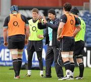 23 February 2011; Ireland defence coach Les Kiss demonstrating tactics with Sean O'Brien, Ronan O'Gara, David Wallace and Tomas O'Leary during squad training ahead of their RBS Six Nations Rugby Championship match against Scotland on Sunday. Ireland Rugby Squad Training, RDS, Ballsbridge, Dublin. Picture credit: Brendan Moran / SPORTSFILE