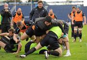 23 February 2011; Ireland's Tommy Bowe, Jamie Heaslip, Mike Ross and Gordon D'Arcy in action during squad training ahead of their RBS Six Nations Rugby Championship match against Scotland on Sunday. Ireland Rugby Squad Training, RDS, Ballsbridge, Dublin. Picture credit: Brendan Moran / SPORTSFILE