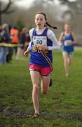 16 February 2011; Deirdre Healy, Ratoath College, on her way to taking second place in the Junior Girls event at the Aviva Leinster Schools Cross Country. Santry Demesne, Santry, Dublin. Picture credit: Stephen McCarthy / SPORTSFILE