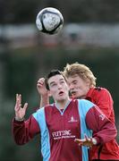 24 February 2011; Jonathan Keane, National University of Ireland, Galway, in action against Luke Burgess, University College Cork.  Dublin Bus Collingwood Cup 2011 Final, National University of Ireland, Galway v University College Cork, College Park, Trinity College, Dublin. Picture credit: Matt Browne / SPORTSFILE