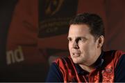 13 October 2016; Munster director of rugby Rassie Erasmus during a press conference at University of Limerick in Limerick. Photo by Matt Browne/Sportsfile