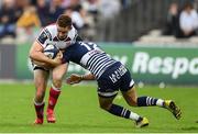 16 October 2016; Paddy Jackson of Ulster is tackled by Romain Lonca of Bordeaux-Bégles during the European Rugby Champions Cup Pool 5 Round 1 match between Bordeaux-Begles and Ulster at Stade Chaban-Delmas in Bordeaux, France. Photo by Ramsey Cardy/Sportsfile