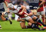 16 October 2016; Luke Marshall of Ulster is tackled by Marc Clerc of Bordeaux-Bégles during the European Rugby Champions Cup Pool 5 Round 1 match between Bordeaux-Begles and Ulster at Stade Chaban-Delmas in Bordeaux, France. Photo by Ramsey Cardy/Sportsfile