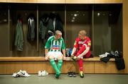 28 February 2011; At the launch of the 2011 Airtricity League are Gary Dempsey, left, of Bray Wanderers with Richie Ryan, Sligo Rovers. Airtricity League Launch Photocall, Aviva Stadium, Lansdowne Road, Dublin. Picture credit: Brendan Moran / SPORTSFILE