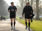 3 March 2011; Ireland's Ronan O'Gara and Rory Best make their way to squad training ahead of their RBS Six Nations Rugby Championship game against Wales on Saturday the 12th of March. Ireland Rugby Squad Training, Carton House, Maynooth, Co. Kildare. Picture credit: Barry Cregg / SPORTSFILE