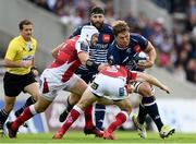 16 October 2016; Cyril Cazeaux of Bordeaux-Bégles is tackled by Paddy Jackson of Ulster during the European Rugby Champions Cup Pool 5 Round 1 match between Bordeaux-Begles and Ulster at Stade Chaban-Delmas in Bordeaux, France. Photo by Ramsey Cardy/Sportsfile