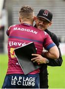 16 October 2016; Ulster director of rugby Les Kiss embraces Ian Madigan of Bordeaux-Bégles ahead of the European Rugby Champions Cup Pool 5 Round 1 match between Bordeaux-Begles and Ulster at Stade Chaban-Delmas in Bordeaux, France. Photo by Ramsey Cardy/Sportsfile