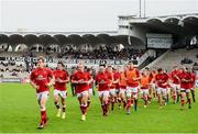 16 October 2016; Ulster captain Andrew Trimble with his squad ahead of the European Rugby Champions Cup Pool 5 Round 1 match between Bordeaux-Begles and Ulster at Stade Chaban-Delmas in Bordeaux, France. Photo by Ramsey Cardy/Sportsfile