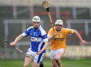 5 March 2011; Tommy Fitzgerald, Laois, in action against Karl Stewart, Antrim. Allianz Hurling League Division 2 Round 3, Laois v Antrim, O'Moore Park, Portlaoise, Co. Laois. Picture credit: Matt Browne / SPORTSFILE