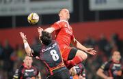 5 March 2011; Paul Warwick, Munster, in action against Joe Bearman, Dragons. Celtic League, Munster v Dragons, Musgrave Park, Cork. Picture credit: Diarmuid Greene / SPORTSFILE