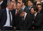 21 October 2016; Mick Galwey, John O'Neill, Brian O'Driscoll and Liam Toland arrive for the funeral of Munster Rugby head coach Anthony Foley at the St. Flannan’s Church, Killaloe, Co Clare. The Shannon club man, with whom he won 5 All Ireland League titles, played 202 times for Munster and was capped for Ireland 62 times, died suddenly in Paris on November 16, 2016 at the age of 42. Photo by Brendan Moran/Sportsfile