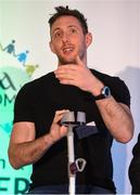 22 October 2016; Kilkenny hurler Michael Fennelly speaks as part of a panel discussion during the 2016 GAA Health & Wellbeing Conference at Croke Park in Dublin. Photo by Cody Glenn/Sportsfile