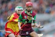 6 March 2011; Rosanna McAleese, Eoghan Rua, in action against Claire Walsh, The Harps. All-Ireland Intermediate Camogie Club Championship Final, Eoghan Rua v The Harps, Croke Park, Dublin. Picture credit: Brian Lawless / SPORTSFILE