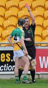 6 March 2011; Brian Mulrooney, Offaly, is sent off by referee Alan Kelly. Allianz Hurling League Division 1 Round 3, Offaly v Dublin, O'Connor Park, Tullamore, Co. Offaly. Picture credit: Matt Browne / SPORTSFILE