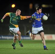 9 March 2011; Kevin Diffley, Longford, in action against Bryan Menton, Meath. Cadbury Leinster GAA Football Under 21 Championship Quarter-Final, Meath v Longford, Pairc Tailteann, Navan, Co. Meath. Picture credit: David Maher / SPORTSFILE