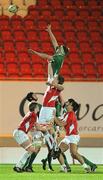 11 March 2011; Jordi Murphy, Ireland, competes for possession in the line-out against Macauley Cook, Wales. U20 Six Nations Rugby Championship, Wales v Ireland, Parc y Scarlets, Llanelli, Carmarthenshire, Wales. Picture credit: Matt Browne / SPORTSFILE