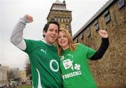 12 March 2011; Ireland supporters Ciaran and Lauren Duffy, from Swords, Co. Dublin, at the game. RBS Six Nations Rugby Championship, Wales v Ireland, Millennium Stadium, Cardiff, Wales. Picture credit: Barry Cregg / SPORTSFILE