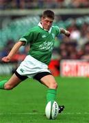 11 November 2001; Ronan O'Gara of Ireland during the International Rugby match between Ireland and Samoa at Lansdowne Road in Dublin. Photo by Brian Lawless/Sportsfile