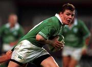 17 November 2001; Brian O'Driscoll of Ireland in action against Anton Oliver of New Zealand during the International Friendly match between Ireland and New Zealand at Lansdowne Road in Dublin. Photo by Brendan Moran/Sportsfile