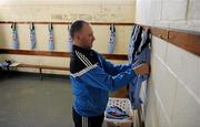 13 March 2011; Ray Finn, Dublin equipment manager, sets out the jerseys in the dressing room before the team arrives. Allianz Hurling League, Division 1, Round 4, Wexford v Dublin, Wexford Park, Wexford. Picture credit: Ray McManus / SPORTSFILE