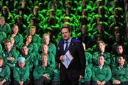 13 March 2011; Minister for Transport, Tourism And Sport, Leo Varadkar, speaking at the launch of Team Ireland to participate at the 2011 Special Olympics World Summer Games in Athens. National Convention Centre, Dublin. Picture credit: David Maher / SPORTSFILE