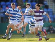 16 March 2011; Ruairi O'Farrell, Clongowes Wood College SJ, makes a break. Powerade Schools Junior Cup Semi-Final, Clongowes Wood College SJ v Blackrock College, Donnybrook Stadium, Donnybrook, Dublin. Picture credit: Stephen McCarthy / SPORTSFILE