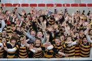 17 March 2011; Royal Belfast Academical Institution supporters get warmed up for the match. Northern Bank Ulster Senior Schools' Cup Final, Campbell College Belfast v Royal Belfast Academical Institution, Ravenhill Park, Belfast, Co. Antrim. Picture credit: John Dickson / SPORTSFILE