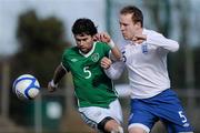 17 March 2011; Finbar O Riordan, Ireland, in action against Karl Townsend, England. CP Invitational Tournament, Ireland v England, St. Francis FC, John Hyland Park, Baldonnel, Dublin. Picture credit: Brian Lawless / SPORTSFILE