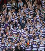 17 March 2011; Clongowes Wood College SJ supporters celebrate a try during the game. Powerade Leinster Schools Senior Cup Final, Cistercian College Roscrea v Clongowes Wood College SJ, RDS, Ballsbridge, Dublin. Picture credit: Stephen McCarthy / SPORTSFILE