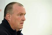 18 March 2011; Dublin manager Pat Gilroy during a press conference ahead of their Allianz Football League, Division 1, Round 5 match against Mayo on Sunday. Dublin Senior Football Team press conference, St Clare's, DCU, Glasnevin, Dublin. Picture credit: Brendan Moran / SPORTSFILE