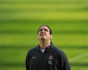 18 March 2011; England head coach Martin Johnston during the team captain's run ahead of their RBS Six Nations Rugby Championship match against Ireland on Saturday. England Rugby Squad Captain's Run, Aviva Stadium, Lansdowne Road, Dublin. Picture credit: Stephen McCarthy / SPORTSFILE