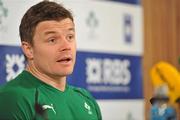 18 March 2011; Ireland captain Brian O'Driscoll speaking during a press conference ahead of their RBS Six Nations Rugby Championship match against England on Saturday. Ireland Rugby Squad Press Conference, Aviva Stadium, Lansdowne Road, Dublin. Picture credit: Brendan Moran / SPORTSFILE