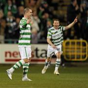 18 March 2011; Chris Turner, Shamrock Rovers, celebrates after scoring his side's first goal with team-mate Pat Sullivan, right. Airtricity League Premier Division, Shamrock Rovers v St Patrick's Athletic, Tallaght Stadium, Tallaght, Co. Dublin. Picture credit: Stephen McCarthy / SPORTSFILE