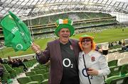 19 March 2011; England supporters Ian and Helen Dowdle, from Portsmouth, England, at the Ireland v England, RBS Six Nations Rugby Championship match, Aviva Stadium, Lansdowne Road, Dublin. Picture credit: David Maher / SPORTSFILE