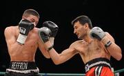 19 March 2011; Mark Heffron, left, exchanges punches with David Pulido during their Welterweight fight. Citywest Conference Centre, Saggart, Co. Dublin. Picture credit: Diarmuid Greene / SPORTSFILE