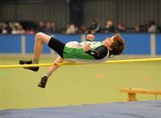 19 March 2011; Jerry Keary, from Craughwell, in action during the U12 Boys High Jump. Woodie’s DIY National Juvenile Indoor Championships, Meadowbank Indoor Arena, Magherafelt, Derry. Picture credit: Oliver McVeigh / SPORTSFILE