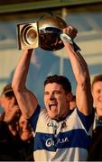 5 November 2016; St Vincent's captain Diarmuid Connolly lifts the Clery Cup follwing his team's victory during the Dublin County Senior Club Football Championship Final between Castleknock and St Vincent's at Parnell Park in Dublin. Photo by Seb Daly/Sportsfile