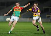 23 March 2011; Darragh Foley, Carlow, in action against Liam Og McGovern, Wexford. Cadbury Leinster GAA Football Under 21 Championship Semi-Final, Carlow v Wexford, O'Moore Park, Portlaoise, Co. Laois. Picture credit: Matt Browne / SPORTSFILE