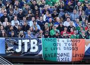 5 November 2016; Ireland supporters with a banner in memory of the late Munster head coach Anthony Foley during the International rugby match between Ireland and New Zealand at Soldier Field in Chicago, USA. Photo by Brendan Moran/Sportsfile