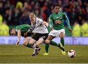 6 November 2016; Daryl Horgan of Dundalk in action against Steven Beattie of Cork City during the Irish Daily Mail FAI Cup Final match between Cork City and Dundalk at Aviva Stadium in Lansdowne Road, Dublin. Photo by Seb Daly/Sportsfile