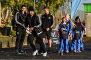10 November 2016; AIG Insurance facilitated a visit by the Maori All Blacks, Dublin GAA players and Limerick GAA coaches to Scoil Chríost Rí, Caherdavin in Limerick ahead of their match against Munster on Friday. In attendance at the event are members of the Maori All Blacks, from left, James Lowe, Ash Dixon and Otere Black with students from Scoil Chríost Rí, Caherdavin.   Photo by Brendan Moran/Sportsfile