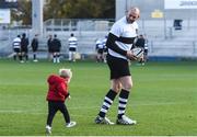 10 November 2016; Dan Tuohy of Barbarians and his son Jackson, age 2, during Barbarians RFC Captain's Run at Kingspan Stadium in Ravenhill Park, Belfast. Photo by Oliver McVeigh/Sportsfile
