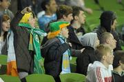 29 March 2011; Republic of Ireland supporters watch the second-half of the game. International Friendly, Republic of Ireland v Uruguay, Aviva Stadium, Lansdowne Road, Dublin. Photo by Sportsfile