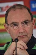 11 November 2016; Martin O'Neill manager of Republic of Ireland speaking during a press conference at the Ernst Happel Stadium in Vienna, Austria. Photo by David Maher/Sportsfile