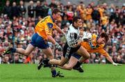 5 July 1998; Eamonn O'Hara of Sligo in action against Don Connellan, 11, and Clifford McDonald of Roscommon during the Bank of Ireland Connacht Senior Football Championship Semi-Final Replay match between Sligo and Roscommon at Markievicz Park in Sligo. Photo by David Maher/Sportsfile