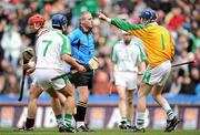 17 March 2011; O’Loughlin Gaels players Niall Bergin, 7, and goalkeeper Stephen Murphy argue with referee Johnny Ryan after he awarded Clarinbridge a penalty during the first half. AIB GAA Hurling All-Ireland Senior Club Championship Final, Clarinbridge v O’Loughlin Gaels, Croke Park, Dublin. Picture credit: Brendan Moran / SPORTSFILE