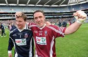 17 March 2011; The Clarinbridge goalkeeper Liam Donoghue and his team mate Alan Kerins celebrate after the game. AIB GAA Hurling All-Ireland Senior Club Championship Final, Clarinbridge v O’Loughlin Gaels, Croke Park, Dublin. Picture credit: Ray McManus / SPORTSFILE