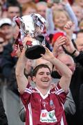 17 March 2011; Clarinbridge captain Paul Callanan lifts the Tommy Moore Cup. AIB GAA Hurling All-Ireland Senior Club Championship Final, Clarinbridge v O’Loughlin Gaels, Croke Park, Dublin. Picture credit: Ray McManus / SPORTSFILE