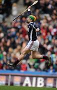 17 March 2011; Clarinbridge goalkeeper Liam Donoghue celebrates after his side scored their second goal. AIB GAA Hurling All-Ireland Senior Club Championship Final, Clarinbridge v O’Loughlin Gaels, Croke Park, Dublin. Picture credit: Brendan Moran / SPORTSFILE