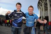 2 April 2011; Leinster Supporters Andrew McGovern, from Foxrock, Dublin, and Cameron Kenny, from Ranelagh, Dublin, ahead of the game. Celtic League, Munster v Leinster, Thomond Park, Limerick. Picture credit: Stephen McCarthy / SPORTSFILE